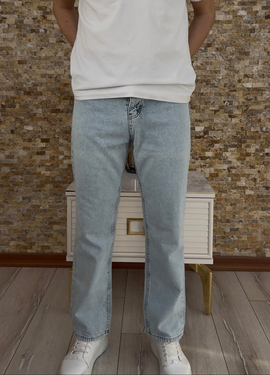 Erkek Baggy Kot Pantolon - Açık Mavi